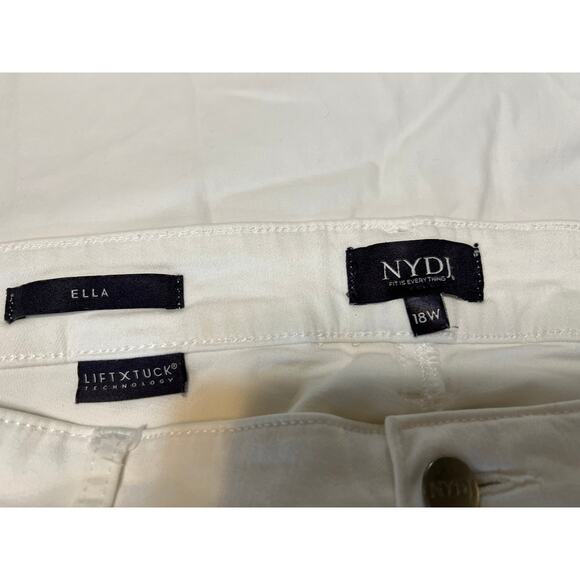NYDJ Ella Lift tuck technology Denim Bermuda Shorts White Side Slit Stretch 18W - Picture 4 of 5